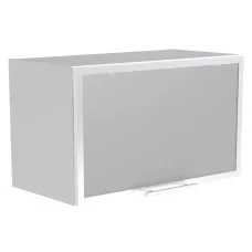 Upper cabinet with cornice and display case VENTO GOV-60/36, white